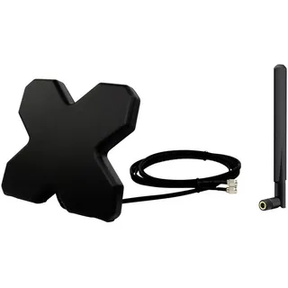 Wittenberg Antennen LTE, WLAN, Portabel Antennenset für Router Antenne 1 LTE Twin Kabel 2m K-103521 Antenne 5 dBi
