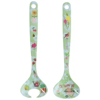 Overbeck and Friends - Salatbesteck - Oh Happy Day - Garten, Blumen, Bienen, Erdbeeren