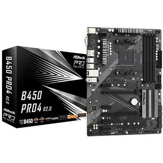 ASRock B450 Pro4 R2.0 ATX Mainboard Sockel AM4