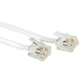 Value RJ12-Telefonkabel 6P4C, weiß, 15 m