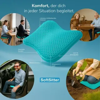 Dreamolino SoftSitter Sitzkissen - ergonomisch & mit Wabenstruktur - 2 Stk.