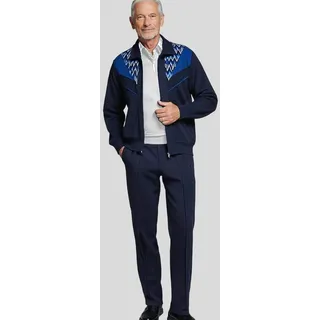 Herbold Sportswear Trainingsanzug Herren Freizeitanzug Hausanzug mit Kontrasteinsatz (2-tlg), auch in Kurzgrößen, mit Reißverschluss-Taschen und Biesennaht blau 58