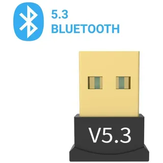 USB Bluetooth 5.3 Adapter – PC Bluetooth Adapter Stick – Plug & Play für PC, Laptop & Notebook - Schwarz