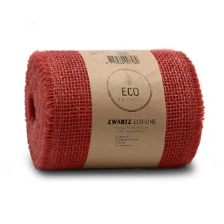 Sizo Zwartz Jute ECO Line Tischläufer Tischband 15cm breit 10m lang Juteband | viele Farben | Tischband Deko Hochzeit (rot)