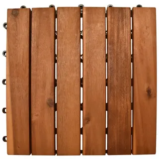 dasmöbelwerk Klickfliesen Terrassenfliese Klickfliese Holzfliese 30x30 cm Akazienholz 10 Stk/Pck braun