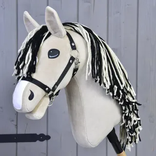 LarDen Hobby Horse Aurora mit schwarzem Halfter M, Stockpferd Für Kleine, HANDGEFERTIGTES Große Kinder mit Zubehör | Spielpferd, Pferd Zum Reiten Spielzeug, Hobby Horsing, Hobbyhorse