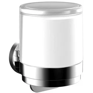 EMCO Round Flüssigseifenspender, Einhandbedienung, Kristallglas satiniert, 432100101,