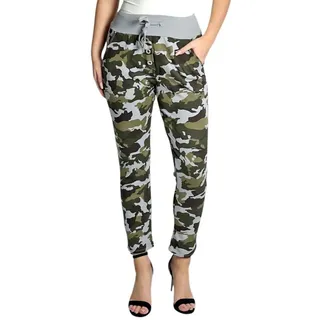 Mississhop Boyfriend-Hose Camouflage Damenhose Militär Hose Jogginghose M.121 grau