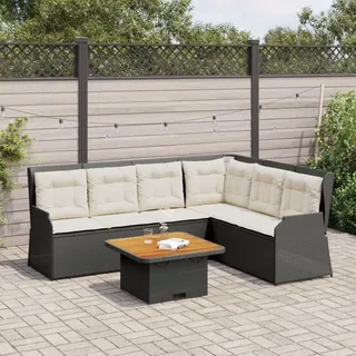 vidaXL Garten-Lounge-Set 5-tlg. schwarz