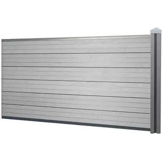 Mendler WPC Sichtschutz 188 x 1,88 m grau 1 St.