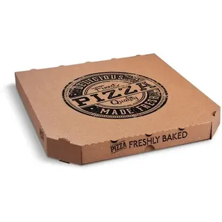 SWS 100 Pizzakartons 33x33x3 cm Mikrowellpappe Kraft