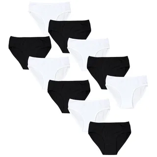 TupTam Unterhosen Mädchen 10er Pack Größe 92-170 – Bequeme Unterwäsche für Mädchen aus Baumwolle, Farbe: Schwarz/Weiß, Größe: 164-170 - 164-170