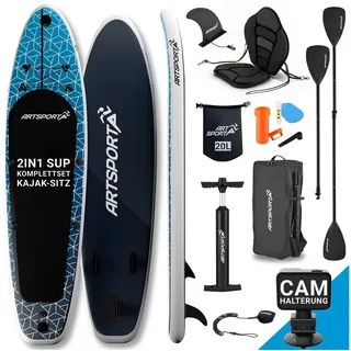 ArtSport Stand Up Paddle Board Deep Ocean 150 kg Blau/Weiß