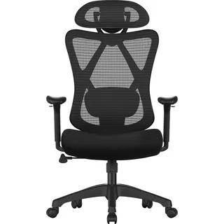 Songmics Bürostuhl Stoff Schwarz