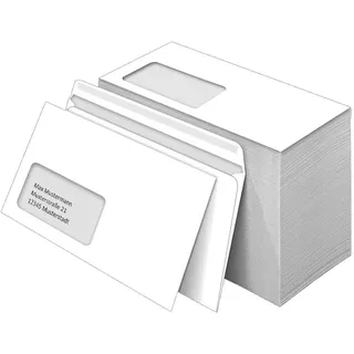MAILmedia Briefumschläge DIN lang mit Fenster weiß selbstklebend 1.000 St.