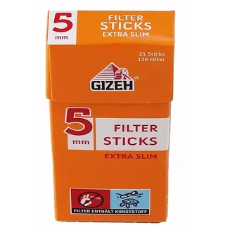 Gizeh Filter Sticks Extra Slim 5 mm Durchmesser 5 Packungen (630 Filter)