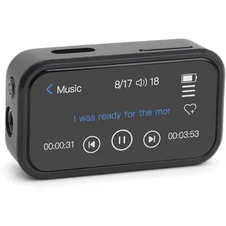 YUEHISY MP3-Player mit Bluetooth 5.3, Tragbarer 32-GB-Musikplayer mit Clip auf der Rückseite, Verlustfreier HiFi-Sound, 1,47-Zoll-Touchscreen, FM-Radio-E-Book