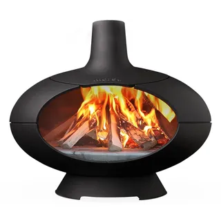 Morsø Forno Outdoor Ofen und Pizzaofen in Einem – offener Garten-Backofen aus doppelt beschichtetem Gusseisen, im skandinavischen Design, Schwarz