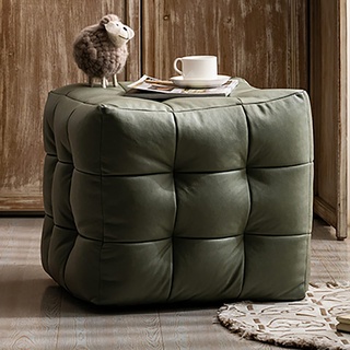 Leder Sitzhocker Fußstütze Hocker,Einfarbiges Sitzpouf Cube Sitzhocker Pouf,Modernen Couch Hocker Bequem Sitzhocker Für Wohnzimmer Schlafzimmer-Grün 45x45x45cm(18x18x18inch)