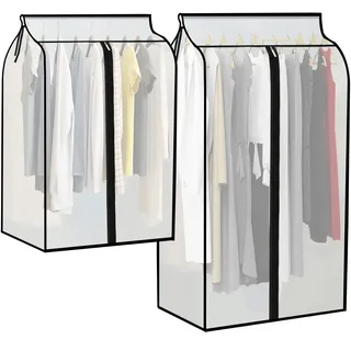 2Stück Abdeckung Kleiderständer, 24x36,24x47inch Kleidersack Kleiderhüllen Abdeckung Staubschutz kleiderschutzhüllen Atmungsaktiv schutzhülle Staubdicht Feuchtigkeit mit MagicTape und Reißverschluss