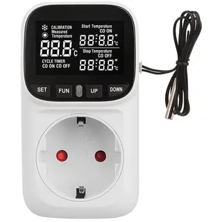 Offgridtec Temperaturregler für Steckdose mit Digitalanzeige und externem Sensor (50cm)