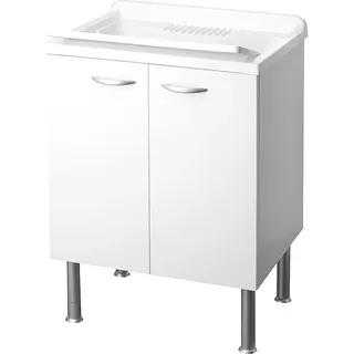 Cr Waschtrog mit Unterschrank mit 2 Türe LxBxH: 600x500x850mm