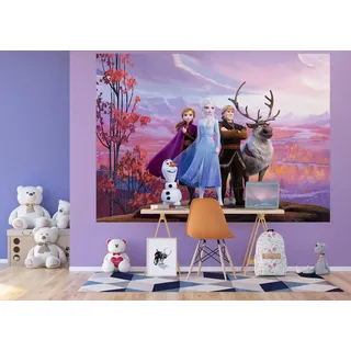 AG Design Disney Die Eiskönigin | Fototapete für Kinderzimmer | 252 x 182 cm | 4 Teile | Frozen Anna und Elsa