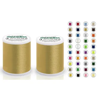 2x Madeira Polyneon 40 | SET | 1.000 m Spule | Doppelpack | Stickgarn | Maschinenstickgarn (1670 Gold)