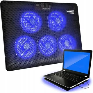 Retoo Laptop Kühler, Laptop Kühlpads mit 5 Lüfter Led 12-15 Zoll Cooling Pad für Verhindere Überhitzung, für Notebook, PS3 PS4 PS5 Xbox One, Laptop-Kühler Kühlventilator Schwarz