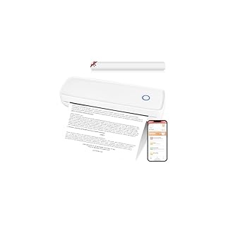 GuKKK Mobiler A4 Mini Drucker, A4 tragbarer Thermodrucker, Klein Bluetooth Thermodrucker Unterstützt A4 Thermopapier im 210 x 297 mm, Thermodruck für Unterwegs & Zuhause, Kompatibel mit iOS & Android