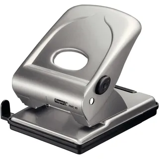 Rapid FMC40 Locher 40 Blatt, Anschlagschiene mit Formatvorgaben, Metall, silber