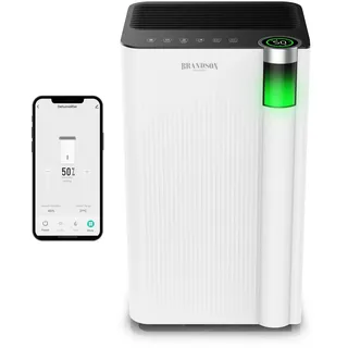 Brandson - Wlan Luftentfeuchter mit Kompressor elektrisch - 12 Liter - WiFi Dehumidifier Raumentfeuchter – mit App - Schlauch-Entwässerung - Timer – Defrosting - weiß