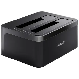 Inateck USB 3.0 Dockingstation, SATA Dual-Schacht Docking, Offline-Klonen unterstützt, Schwarz