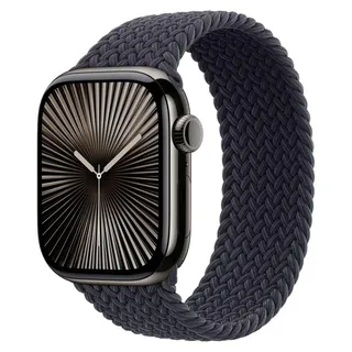 Geflochtenes Solo Loop für das Apple Watch | 44/45/46/49 mm - Größe 1 - Midnight - Schwarz