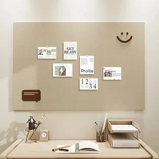 Große Pinnwand, Filz-Wandfliese mit Pins, faltbares Design, Korktafel, Alternative, selbstklebende Filz-Pinnwand für Zuhause, Büro, Kamel, 40 x 60 cm