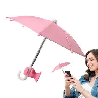 Phone Umbrella Für Sonne, Smartphone UV-Schutz Visier, Tragbarer Spritzwassergeschützter Handy-Schirm mit Griff-Saugnapf für Tablet Auto-Sitz Outdoor-Aktivitäten Fahrrad Wandern