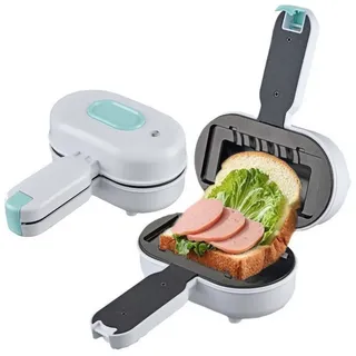 trends for living Sandwichmaker Multifunktionale praktische Frühstücksmaschine, kleiner Sandwichmaker, Brot und Panini-Toaster, Hotdog-Maker weiß