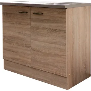 Flex-Well Spülenschrank Bergen 100 x 85 x 50 cm Braun