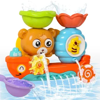 Yokuni Badewannenspielzeug ab 1 2 3 4 Jahr, Badespielzeug Baby mit Zwei leistungsstarken Saugnäpfen, Baby Wasserspielzeug funktioniert ohne Batterien und hält für 1, 2, 3, 4 Jahre alte Boys and Girls
