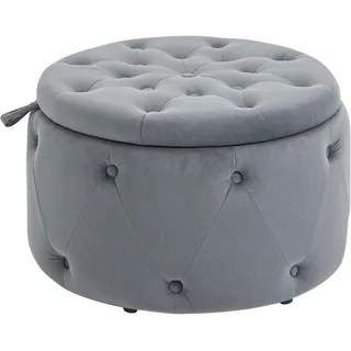 Homcom Polsterhocker 60 x 40 x 60 cm Grau