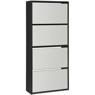 [en.casa] Lund 60 x 134 x 24 cm verspiegelt / schwarz