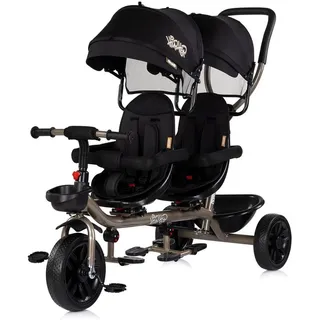 Chipolino Dreirad Hip Hop, zwei Kinder, bis 40 kg, Sitze 360° drehbar black