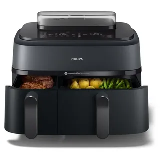Philips 5000 Series Steam Airfryer Dual Basket NA550/00 Schwarz