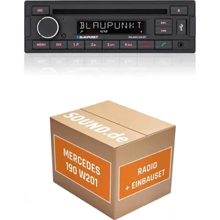 justSOUND Autoradio Einbaupaket Blaupunkt Milano 200 BT passend für Mercedes-Benz 190 W201 | Bluetooth USB