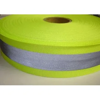 5m Reflektierendes Band / Reflektorband 40mm breit - neongelb - zum Aufnaehen
