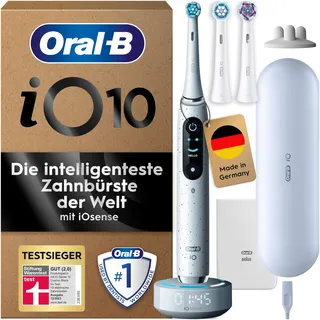 Oral-B iO Series 10 Plus Edition stardust white + Reiseetui + Aufsteckbürsten 3 St.