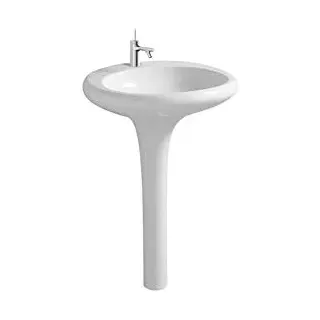 Vitra Istanbul Waschtisch 4261B403-0041 60,5x61,5cm, integrierte Standsäule, ohne Überlauf/Hahnloch mittig, weiß VC