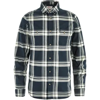 Fjällräven Övik Lite Flannel Langarmhemd Dark Navy / Chalk White XS