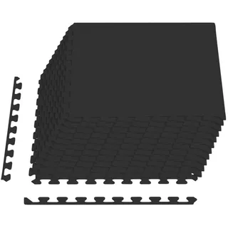 vidaXL Fußmatten 12 pcs Schwarz 4,32 m2 EVA-Schaum