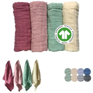furora baby Spucktuch Baby Mulltücher Sets (Bio-Musselin: super soft) 80x80cm oder 25x25cm, Sehr weich rosa